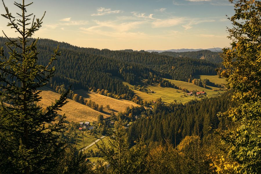 View over a Beskydy valley