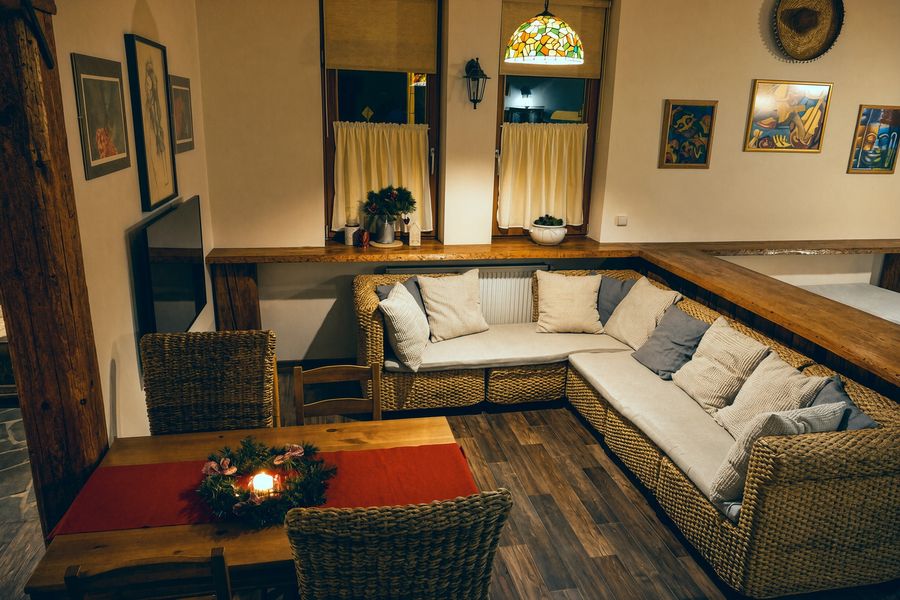 Living room with a large corner sofa